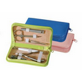 Ladies Leather Travel & Grooming Kit w/ Manicure Set & Scissors